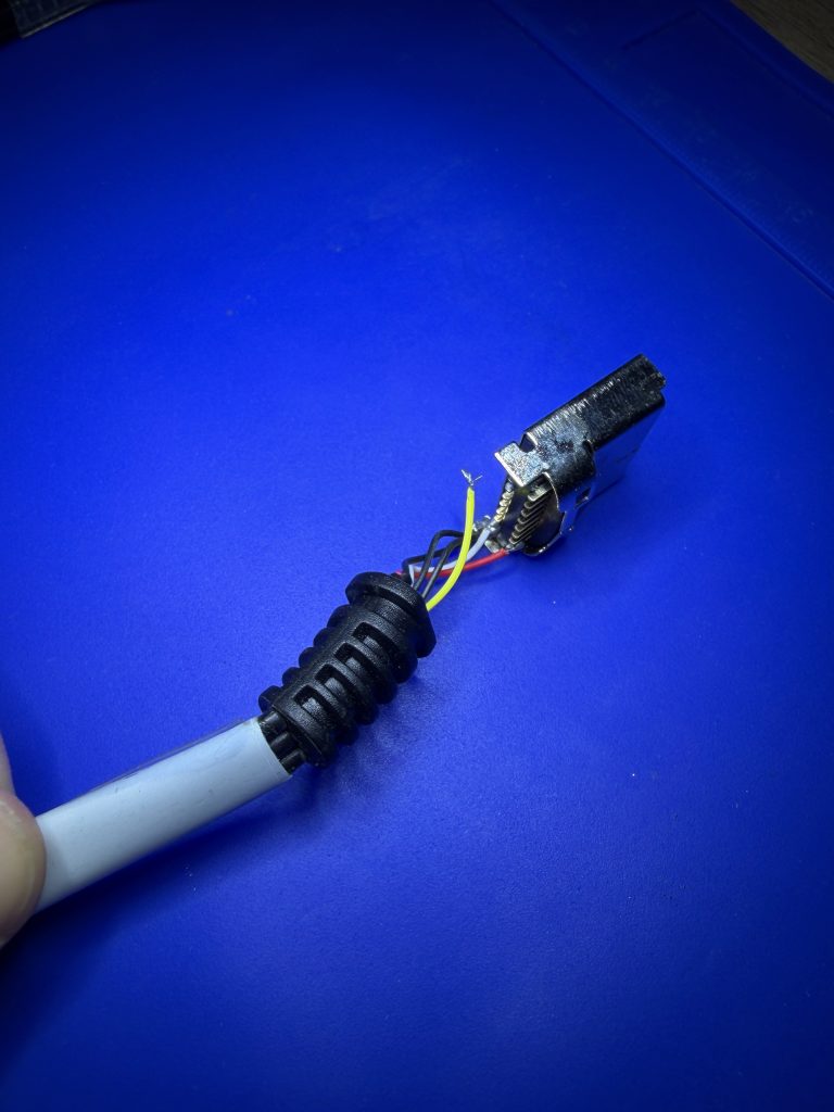 The broken yellow wire