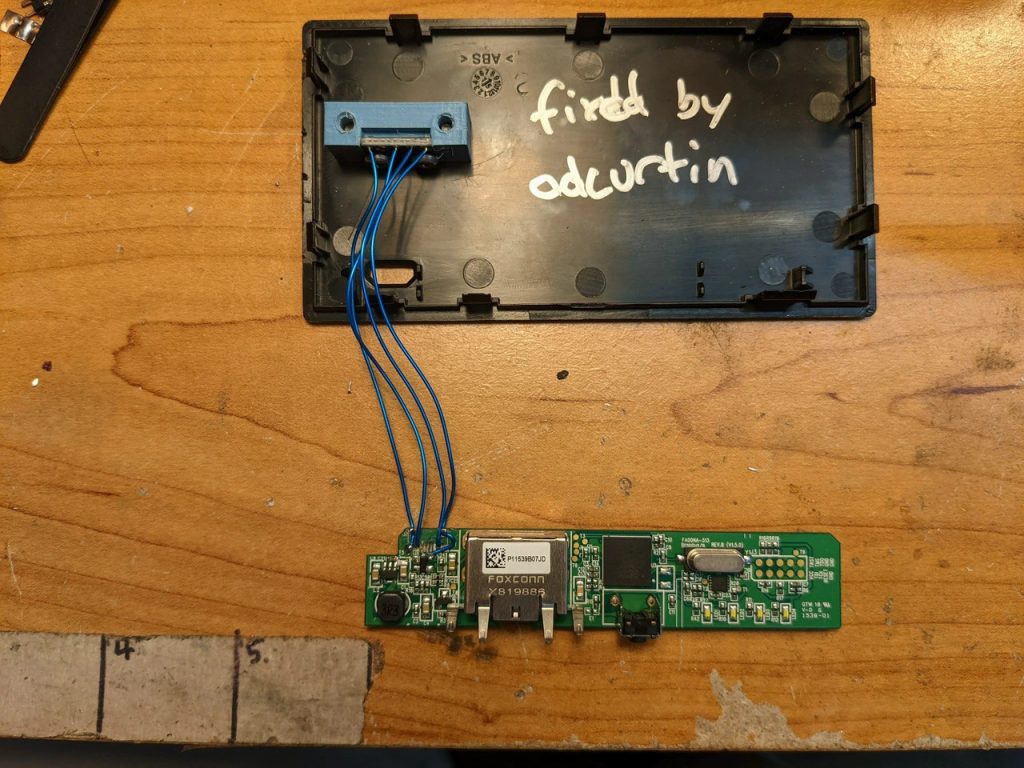 Example Repair (photo taken from https://www.reddit.com/r/Rockband/comments/ovm52g/xbox_one_wireless_legacy_adapter_repair/)