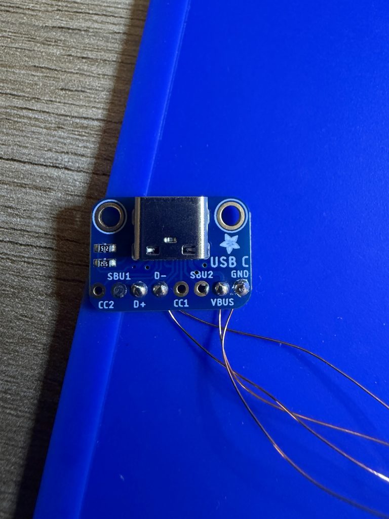The USB-C Breakout Board after soldering