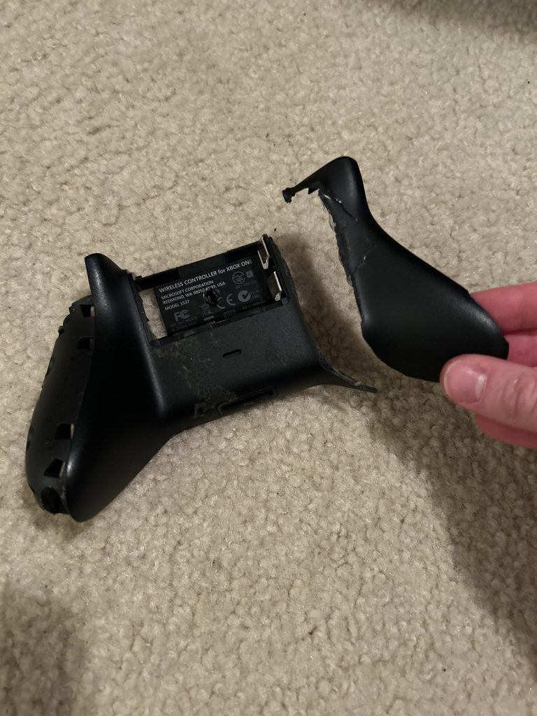Before — busted controller housing!