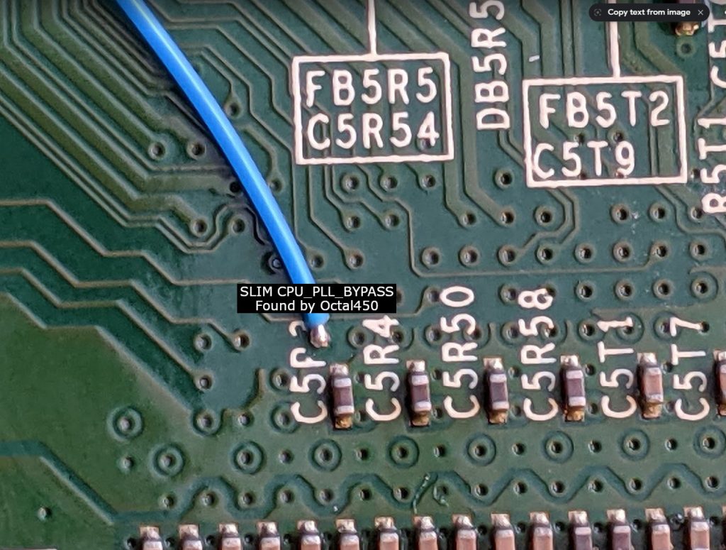 The spot I had to scrape the solder mask off of (photo taken from the console mods wiki page)